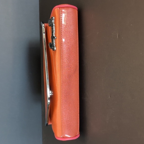 Sourpuss Womans Orange Faux Leather Retro Style Clutch. - Picture 6 of 12